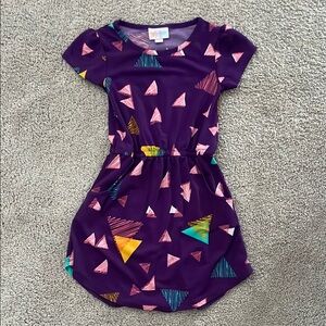 LuLaRoe Purple Sundress with Puff Sleeves and Crew Neck